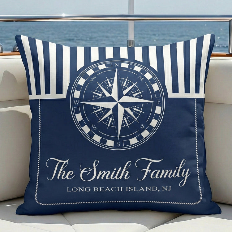 Custom Boat Name, Nautical, Anchor - Personalized Pillows