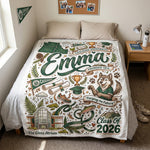 Custom College University Gift For Graduation - Personalized Blanket