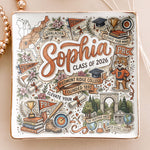 Custom College University Gift For Graduation - Personalized Jewelry Dish
