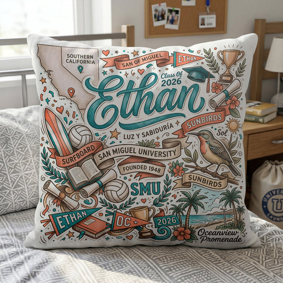 Custom College University Gift For Graduation - Personalized Pillow