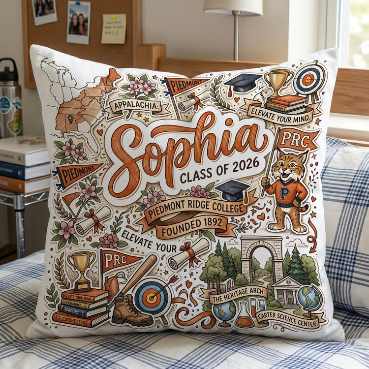 Custom College University Gift For Graduation - Personalized Pillow