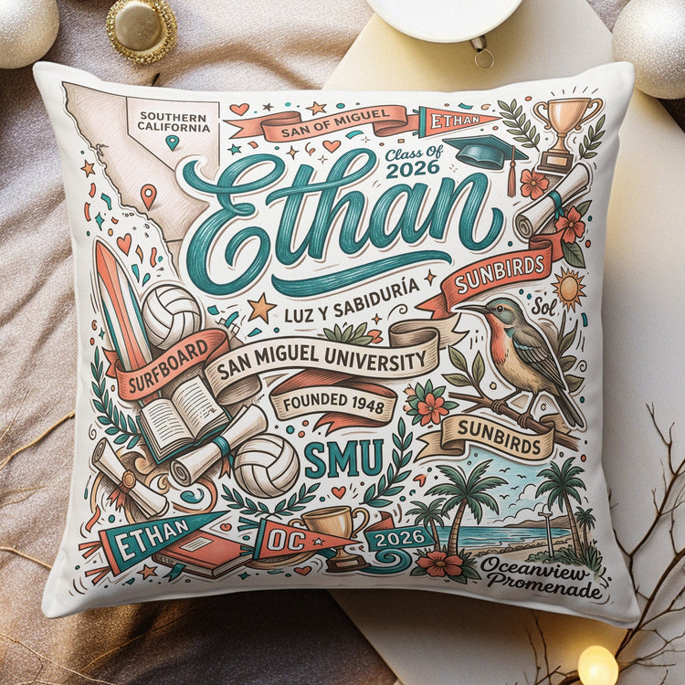 Custom College University Gift For Graduation - Personalized Pillow