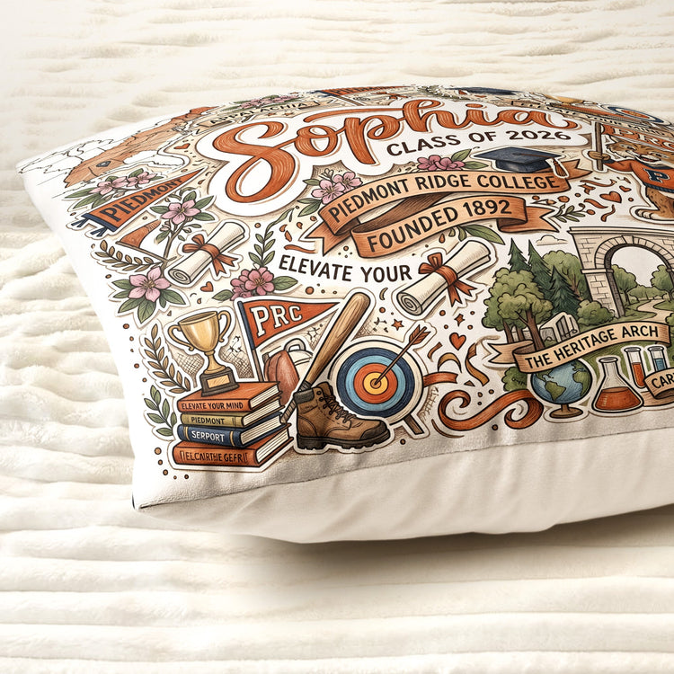 Custom College University Gift For Graduation - Personalized Pillow