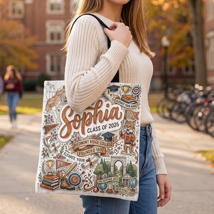 Custom College University Gift For Graduation - Personalized Tote Bag