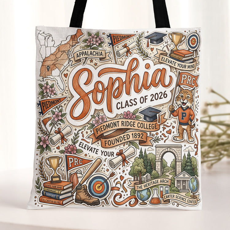 Custom College University Gift For Graduation - Personalized Tote Bag