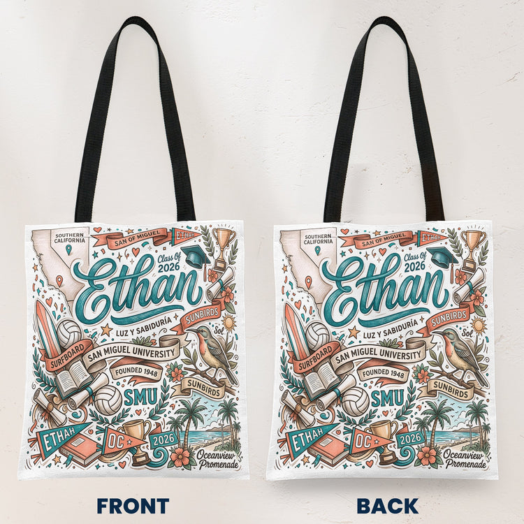 Custom College University Gift For Graduation - Personalized Tote Bag