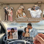 Custom Faceless Portrait Car Ornament, Anniversary Gifts For Him, Her - Personalized Car Visor Clip