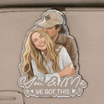 Custom Faceless Portrait Car Ornament, Anniversary Gifts For Him, Her - Personalized Car Visor Clip