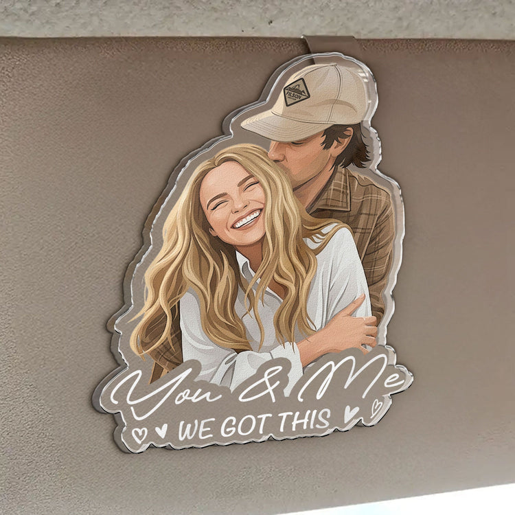 Custom Faceless Portrait Car Ornament, Anniversary Gifts For Him, Her - Personalized Car Visor Clip