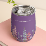 Custom Name & Birth Flower Birthday Gift For Her, Sisters, Daughter, Friends - Personalized Wine Tumbler