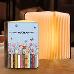 Custom Name & Birthflower For Book Lovers, Book Clubs - Personalized Night Light