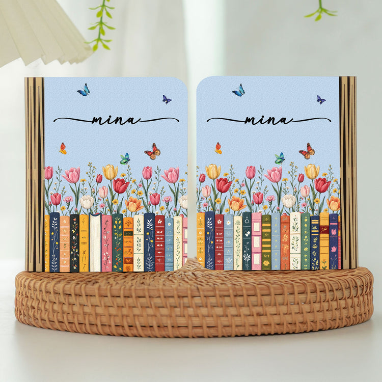 Custom Name & Birthflower For Book Lovers, Book Clubs - Personalized Night Light