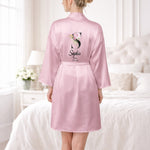 Custom Name Floral Monogram Wedding Robe Matching Bridesmaid Robe - Personalized Robe