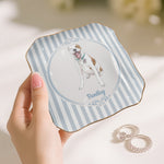 Custom Pet Portrait Watercolor Art Gift For Dog Mom, Cat Mom - Personalized Jewelry Dish