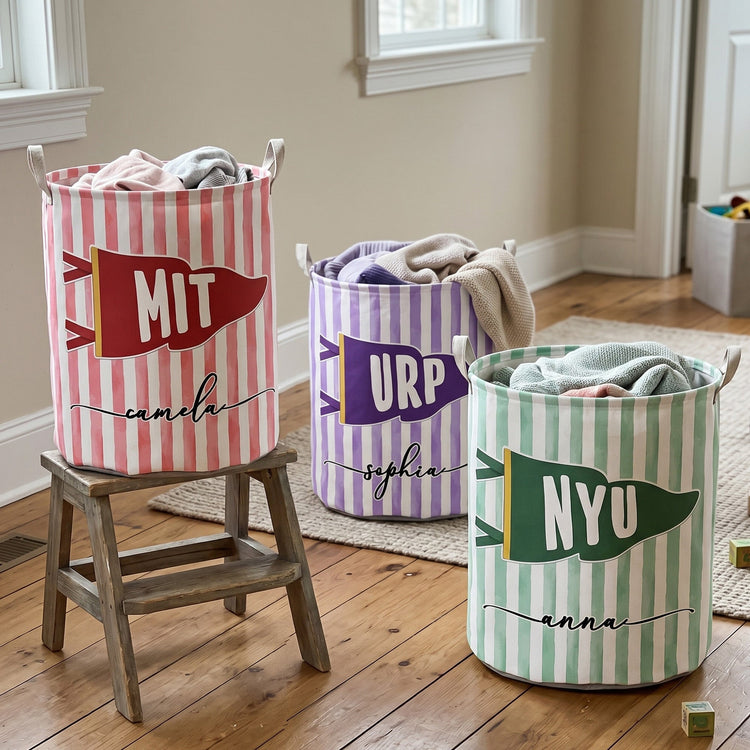Custom School Pennant Flag - Personalized Basket