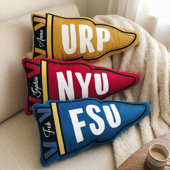 Custom School Pennant Flag - Personalized Pillow