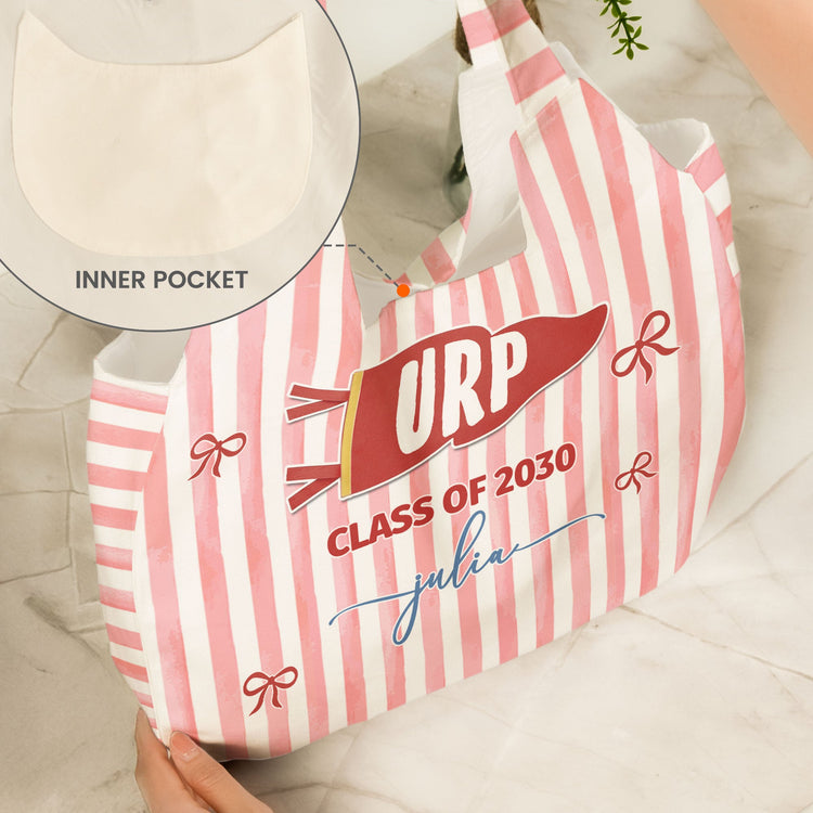 Custom School Pennant Flag - Personalized Tote Bag