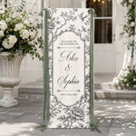 Custom Toile De Jouy Wedding Sign - Personalized Welcome Sign