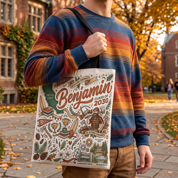 Custom University Spirit - Personalized Tote Bag