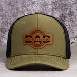 Dad, The Man, The Myth, The Legend - Personalized Leather Patch Hat - Gift For Dad