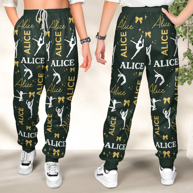 Dancing Girl Custom Name - Personalized Sweatpants - Lounge Pants  With Pockets, Custom Pajama Pants, Jogger Sweatpants, Gift For Her