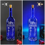 Different Flowers In Same Garden - Personalized Blue Bottle Lamp