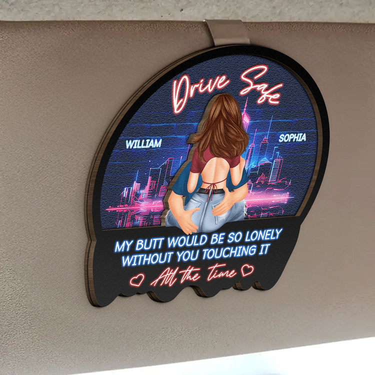 Drive Safe - Valentines Day Gifts For Husband, Boyfriend - Personalized Wooden Car Visor Clip - Gift For Husband