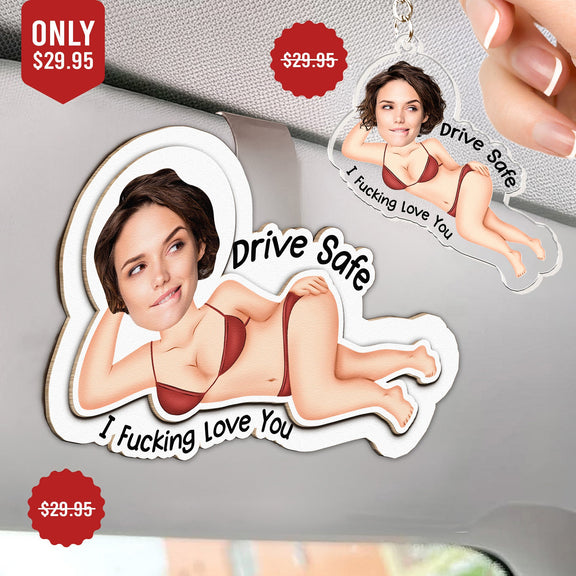 Drive Safe Version Funny - Valentines Day Gifts For Husband, Boyfriend - Custom Photo Gift Set