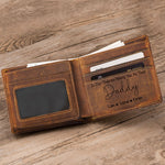 Gifts From Wife - Having You As A Dad - Personalized Leather Wallet