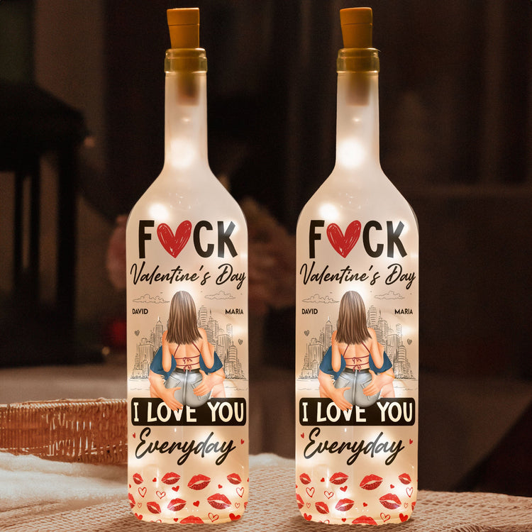 I Love You Everyday - Personalized Bottle Lamp, Valentine's Day Gifts