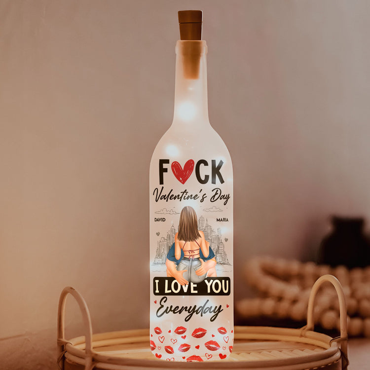 I Love You Everyday - Personalized Bottle Lamp, Valentine's Day Gifts