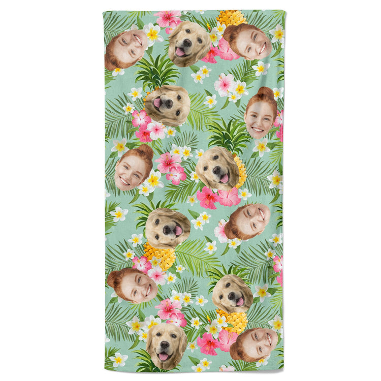Funny Faces - Personalized Photo Beach Towel