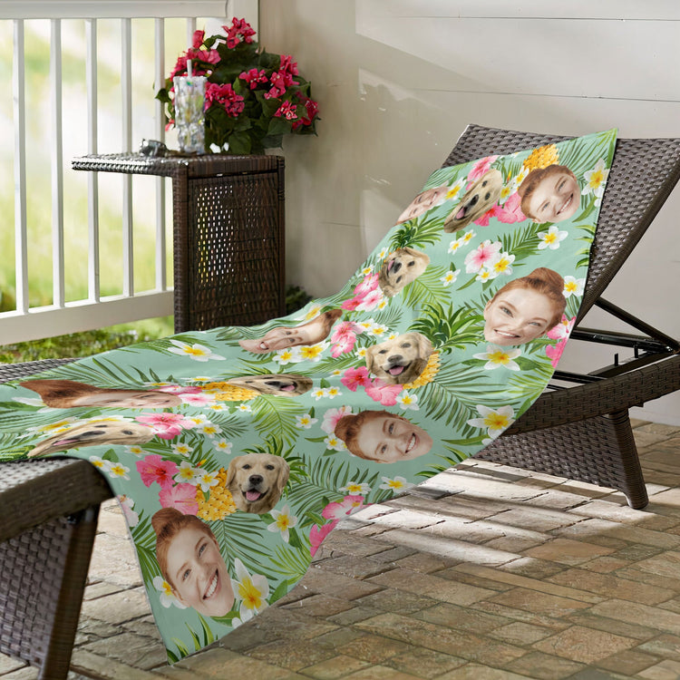 Funny Faces - Personalized Photo Beach Towel
