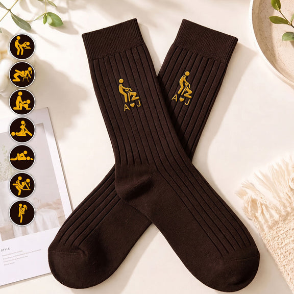 Funny Gifts For Husband Gifts For Men Custom Name Naughty Couple - Personalized Socks