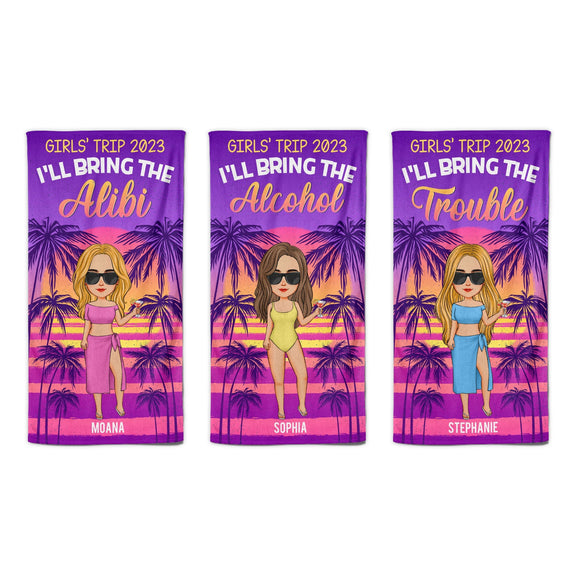 Girls' Trip 2026 - Personalized Beach Towel