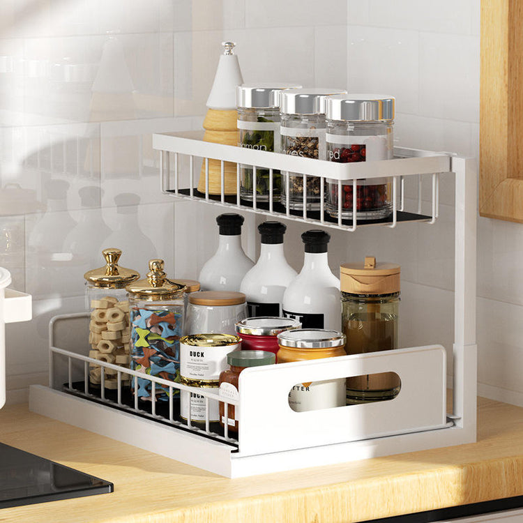 L-Shaped Under Sink Organizer - White