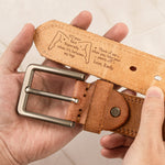 I Love Your Face Especially When It's Between My Legs - Naughty Fun Gifts For Him - Personalized Cowhide Belt