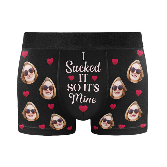 I Sucked It - Personalized Photo Men's Boxer Briefs - Underwear with Face - Gift For Husband