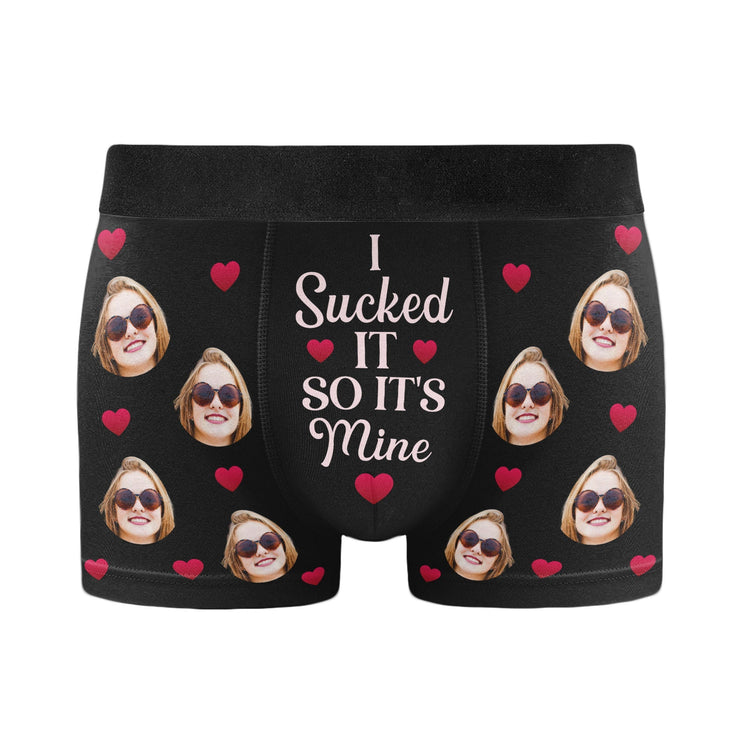I Sucked It - Personalized Photo Men's Boxer Briefs - Underwear with Face - Gift For Husband