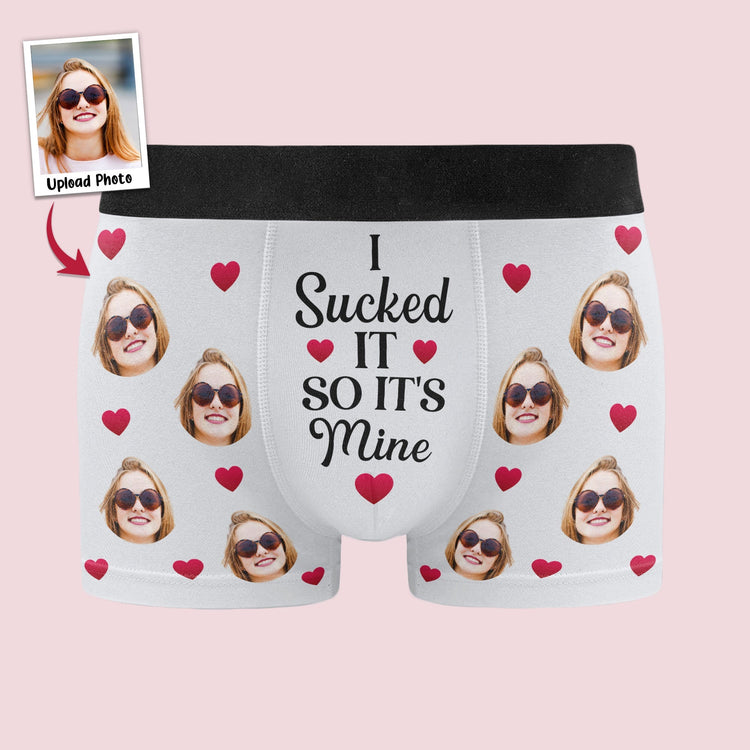 I Sucked It - Personalized Photo Men's Boxer Briefs - Underwear with Face - Gift For Husband
