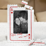 King And Queen Custom Couples Photo How Luck We Are - Personalized Photo Rectangle Building Brick