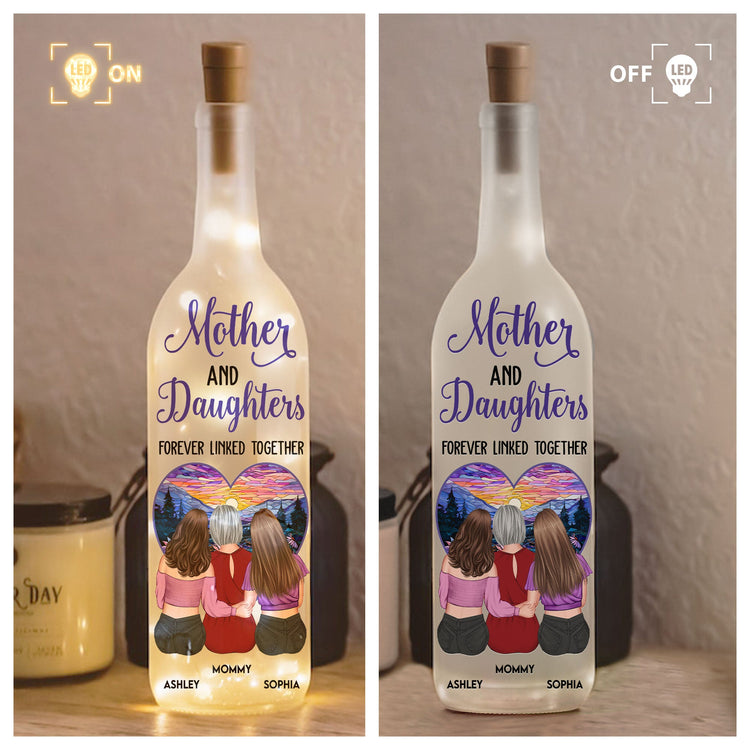 Mother & Daughter - Linked Together - Personalized Bottle Lamp