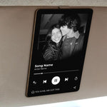 Music Photo Couple Gift Idea - Personalized Wooden Photo Car Visor Clip