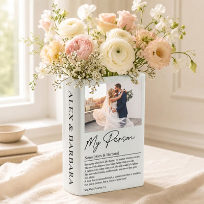My Person Custom Photo Couple Anniversary Valentine's Day Christmas Gifts - Personalized Vase