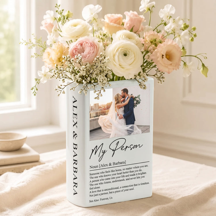 My Person Custom Photo Couple Anniversary Valentine's Day Christmas Gifts - Personalized Vase