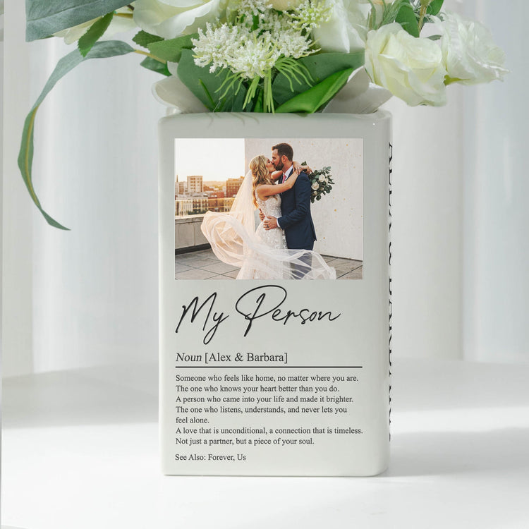 My Person Custom Photo Couple Anniversary Valentine's Day Christmas Gifts - Personalized Vase