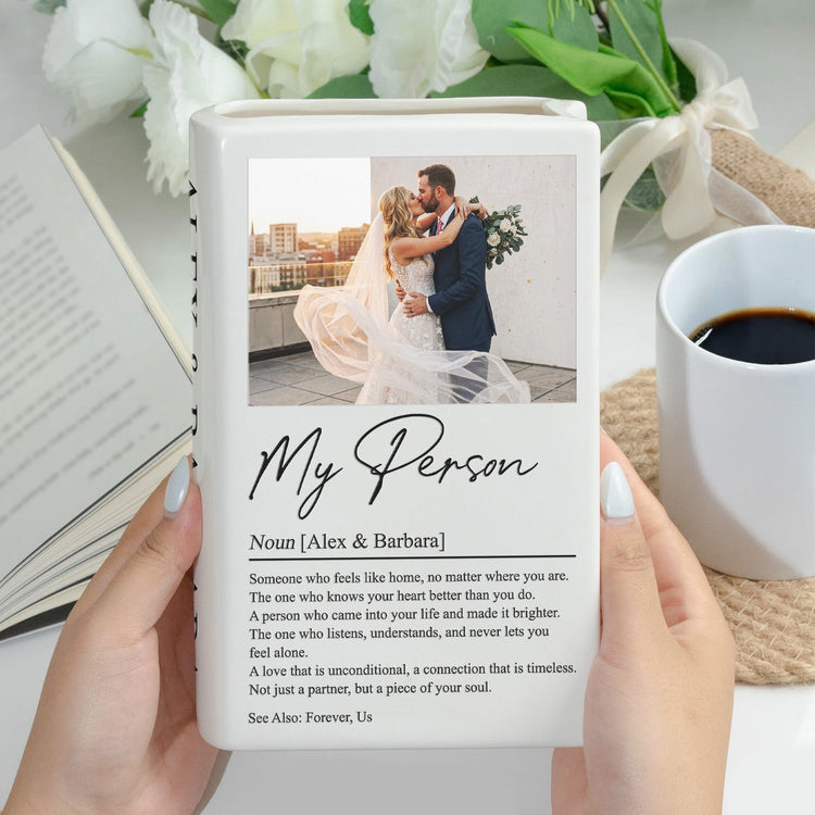 My Person Custom Photo Couple Anniversary Valentine's Day Christmas Gifts - Personalized Vase