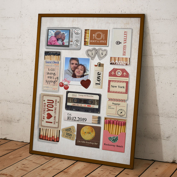 Romantic Couple - Matchbox Art - Personalized Photo Poster