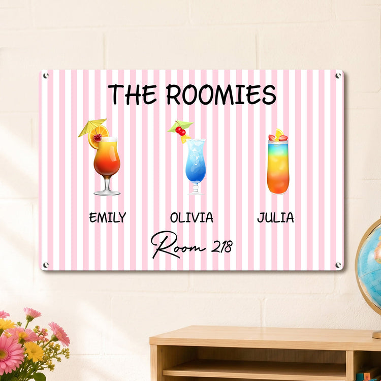 Roommate Drink Trendy College Apartment Dorm - Personalized Metal Sign
