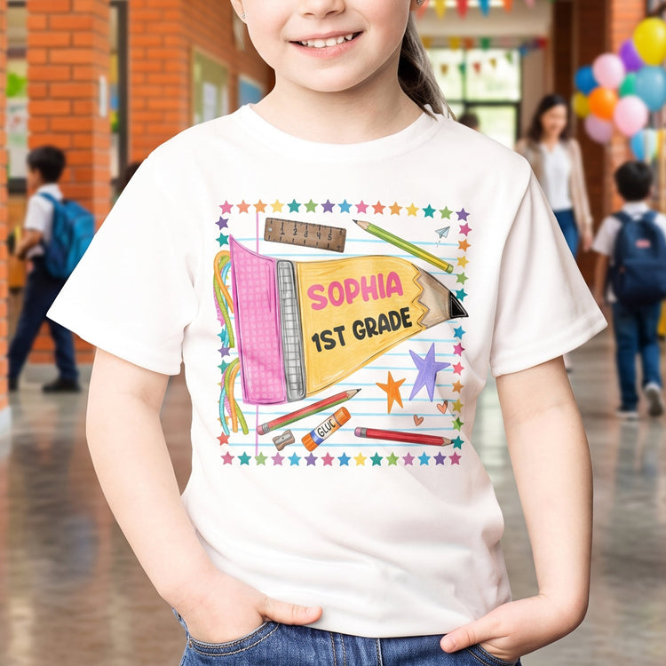 School Pencil Pennant Back To School - Personalized Shirt